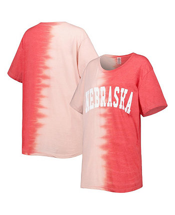 Женская футболка Scarlet с эффектом потертости Nebraska Huskers Find Your Groove с разделенным краем Gameday Couture