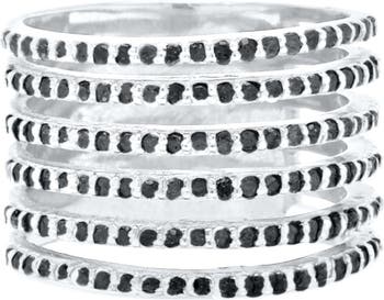 Серебряное кольцо Saturnia с черной шпинелью ADORNIA Fine