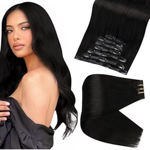 Full Shine Clip in Hair Extensions Black Women 10 Inch Lacer Clip in Hair Extensions Jet Black Real Human Hair Remy Hair Extensions Straight for Thin Hair Natural Hair Extensions 3 Pcs 60 Grams Full Shine