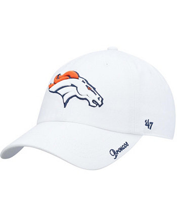 Белая женская регулируемая шляпа Denver Broncos Miata Clean Up Logo '47 Brand