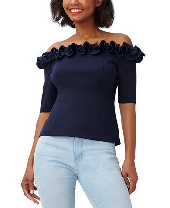 Women's Ruffled Off-The-Shoulder Top Adrianna Papell