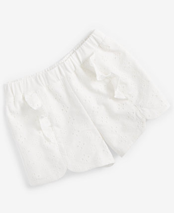 Хлопковые шорты с люверсами и оборками для маленьких девочек, созданные для Macy's First Impressions