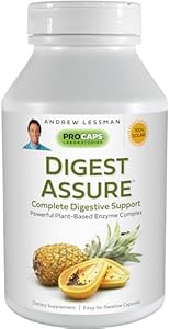 ANDREW LESSMAN Digest Assure 60 Capsules - Comprehensive Blend of Powerful Natural Enzymes to Support and Enhance Digestive Health, Vegetarian-Sourced Enzymes, Small Easy to Swallow Capsules Andrew Lessman