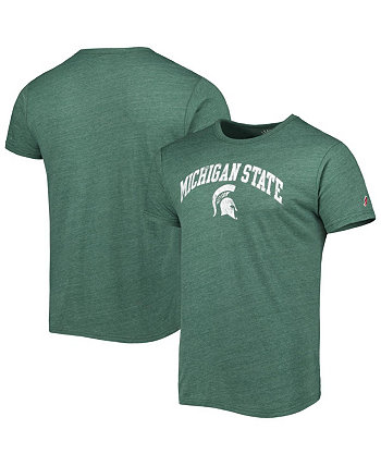 Мужская футболка Heather Green Michigan State Spartans 1965 Arch Victory Falls Tri-Blend League Collegiate Wear