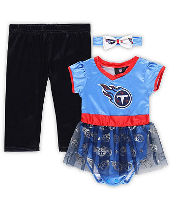 Infant Boys and Girls Light Blue, Navy Tennessee Titans Tailgate Tutu Game Day Costume Set Jerry Leigh