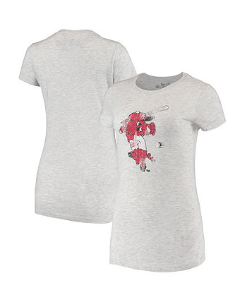 Женская серая футболка Arkansas Razorbacks Tri-Blend Original Retro Brand