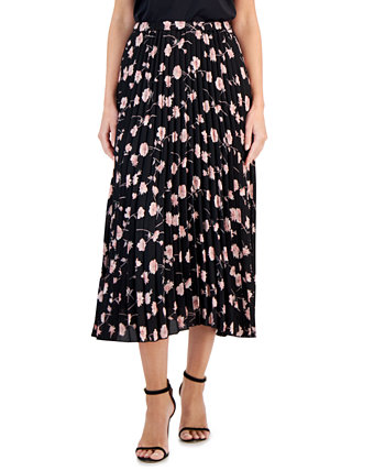 Женская плиссированная юбка-миди с цветочным принтом, созданная для Macy's Anne Klein