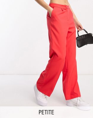 Красные повседневные штаны с присборенным дизайном 'Miss Selfridge Petite slouchy dad' для женщин Miss Selfridge