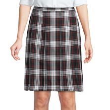 Women's Lands' End School Uniform Plaid Box Pleat Skirt Lands' End