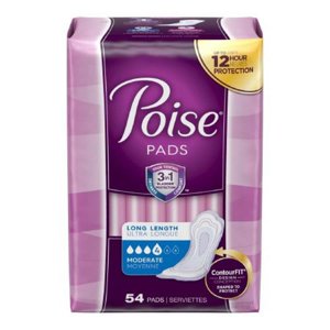 Poise Pads, Moderate Absorbency, One Size Fits Most (12.20 Inch Length), 54 Count Visit the Poise Store