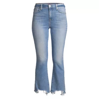 Узкие расклешенные джинсы с высокой посадкой 7 For All Mankind