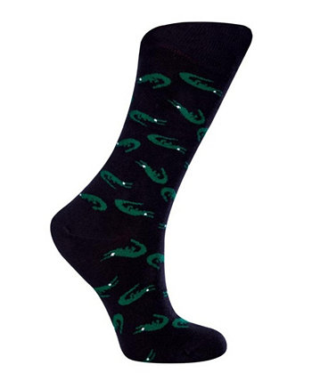 Women's Alligator W-Cotton Novelty Crew Socks with Seamless Toe Design, Pack of 1 Love Sock Company
