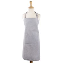 32&#34; Gray Chambray Chef Kitchen Apron with Pocket and Extra Long Ties CC Home Furnishings