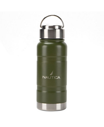 Бутылка для воды с двойными стенками Bow с завинчивающейся крышкой и подъемной ручкой в стиле фляги, 18,5 унций Nautica