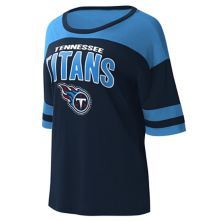 Women's G-III 4Her by Carl Banks Navy/Light Blue Tennessee Titans Play the Ball T-Shirt In The Style