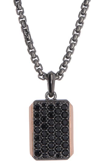 Ожерелье с подвеской из стерлингового серебра с черной шпинелью Effy