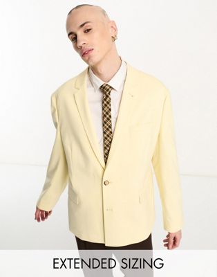 Бледно-желтый пиджак оверсайз ASOS DESIGN ASOS DESIGN