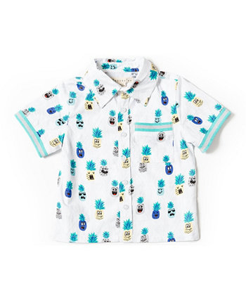Рубашка на пуговицах с ананасом для малышей Kinderkind