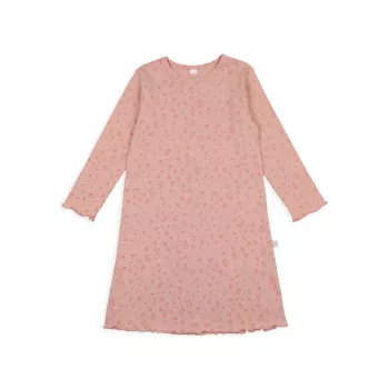 Маленькая девочка и усилитель; Ночная рубашка с цветочным принтом для девочки Pouf