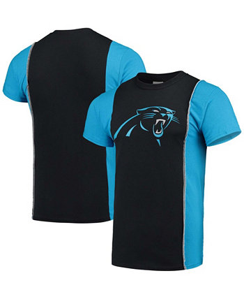 Мужская черно-синяя футболка с разрезом Carolina Panthers Refried Apparel