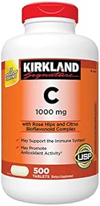 Kirkland Signature Vitamin C 1000mg, with Rose Hips 500 Tabs each (pack of 2) Kirkland