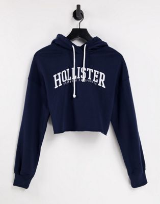 Худи темно-синего цвета с логотипом Hollister Hollister