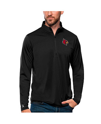 Men's Black Louisville Cardinals Tribute Quarter-Zip Top Antigua