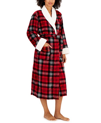 Женский клетчатый халат с длинными рукавами и завязками, созданный для Macy's Charter Club