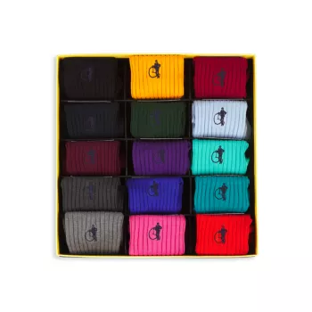 Подарочная коробка носков в рубчик Simply Sartorial из 15 предметов London Sock Company
