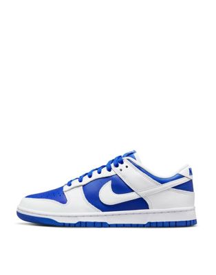 Низкие кроссовки Nike Dunk Low Retro в синем и белом цвете для универсального использования Nike