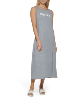 Платье макси без рукавов с логотипом DKNY