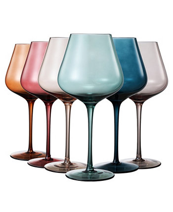 Pastel Large Colored Crystal Wine Glass, Set of 6 The Wine Savant