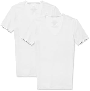 Tommy John Men's Cotton Basics Deep V-Neck Undershirt - Stay-Tucked Fit Tommy John