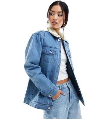 Женская джинсовая куртка с подкладкой из искусственного меха Bolongaro Trevor BOLONGARO TREVOR