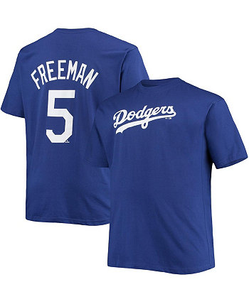 Мужская футболка Freddie Freeman Royal Los Angeles Dodgers Big and Tall с именем и номером Profile