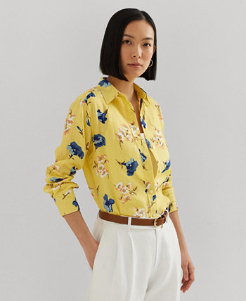 Women's Floral Roll-Tab Shirt LAUREN Ralph Lauren