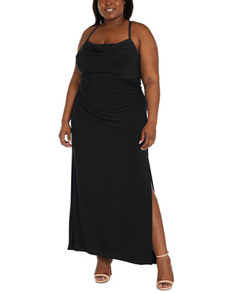 Модное длинное платье больших размеров с драпировкой спереди Morgan & Company