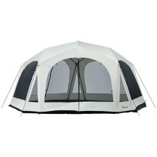 Outsunny 20 Person Camping Tent, Outdoor Tent with Door, Screen Room, Family Dome Tent for Hiking, Backpacking, Traveling, Easy Set Up, Cream Outsunny