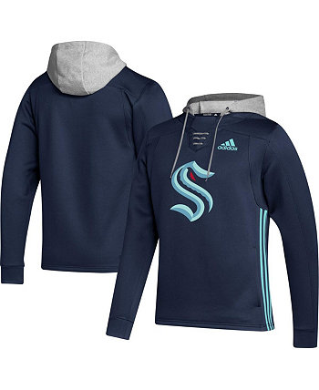 Мужской темно-синий пуловер с капюшоном Seattle Kraken Skate Lace Team Adidas