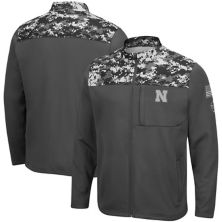 Мужская куртка Colosseum Charcoal Nebraska Huskers OHT с молнией во всю длину в стиле милитари Digi Camo Colosseum