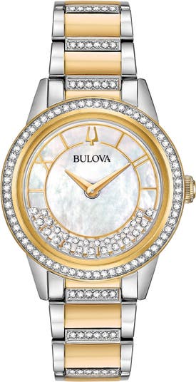 Женские часы TurnStyle с хрустальным браслетом, 32,5 мм Bulova