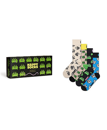 Men's Happy Animals Socks Gift Set, Pack of 4 Happy Socks