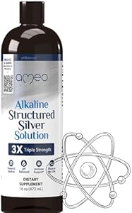 Colloidal Silver Liquid 30 PPM - Alkaline Structured Silver Water for Daily Immune Support & Gut Health, pH Balanced Colloidal Silver 30ppm Solution, 16 oz Ameo Life