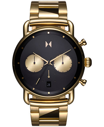 Мужские часы-браслет из нержавеющей стали черного цвета с золотым оттенком, 42 мм MVMT