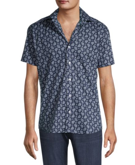 Floral Short-Sleeve Button-Down Shirt Bertigo