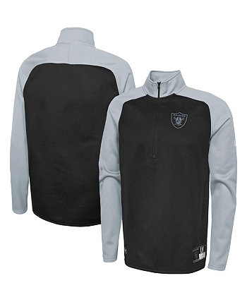 Мужская черная куртка Las Vegas Raiders Combine Authentic O-Line Raglan Half-Zip Jacket New Era