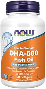 NOW Foods Supplements, DHA-500 with 250 EPA, Molecularly Distilled, Supports Brain Health*, 90 Softgels (Мягкие капсулы) NOW Foods