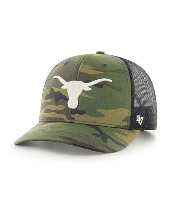 Мужская кепка '47 Camo, черная бейсболка Texas Longhorns Team Logo Trucker Snapback '47 Brand