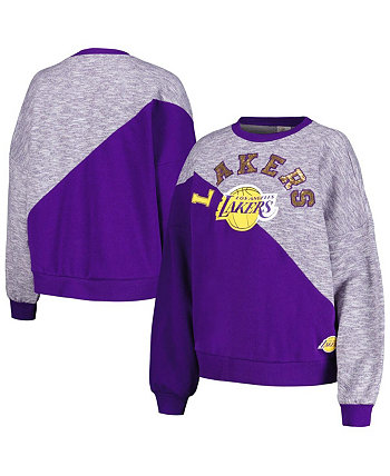 Женский фиолетовый пуловер с разрезом Los Angeles Lakers Benches свитшот G-III