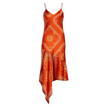 Платье-комбинация Becky с принтом и шарфом CAMI NYC